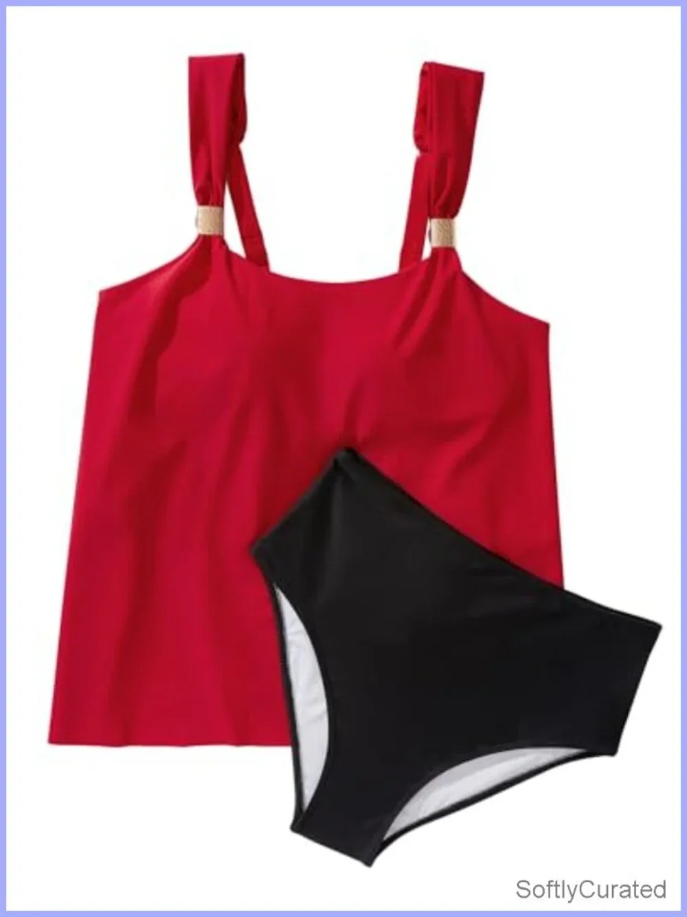Ruffle High Waisted Tankini Swimsuit Tummy Control Bathing Suit Two Piece